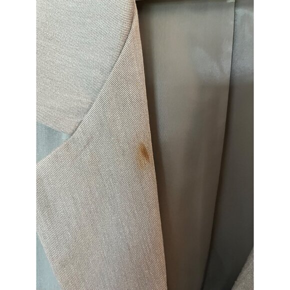 VINTAGE Sellecca Womens Light Gray Blazer Jacket with Embroidered Crest SZ 12P - Picture 7 of 9